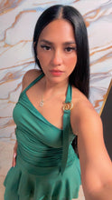 Load image into Gallery viewer, Halter Green mini dress